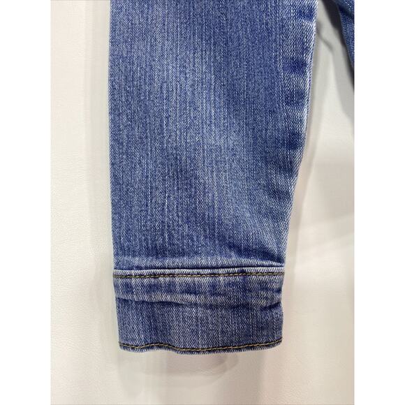 Old Navy Blue Denim Jean Jacket Long Sleeve Stretch Size Girls Medium 8 - Picture 4 of 10